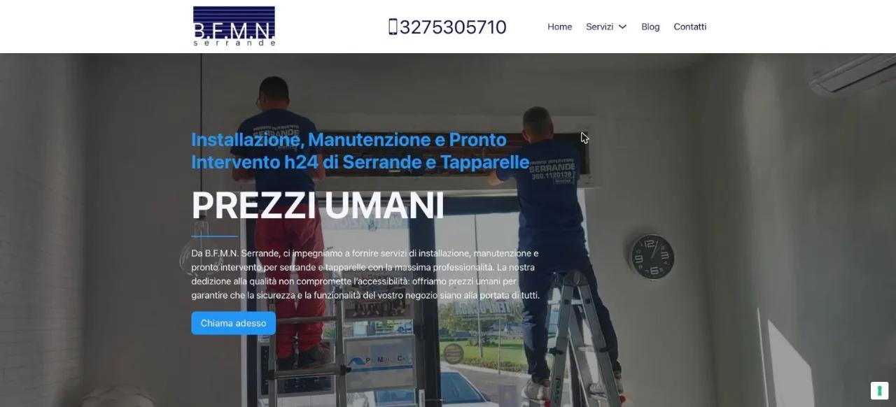 Screenshot del sito bfmnserranderoma.it
