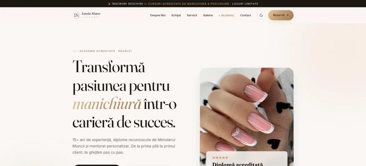 Screenshot del sito ionelanistor.ro