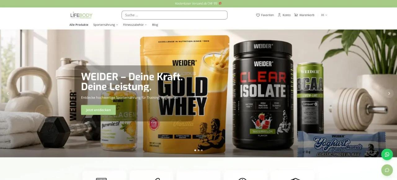 Screenshot del sito lifebody.ch