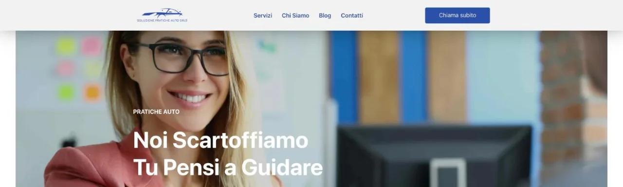 Screenshot del sito soluzionepraticheauto.it