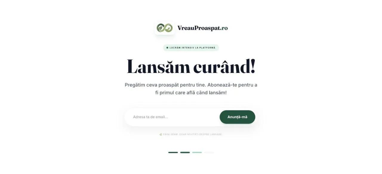 Screenshot del sito vreauproaspat.ro